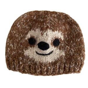 San Diego Hat Company Toddler Brown Sloth Knit Beanie Size 1-2 yrs Cozy Fun